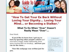 Go to: How To Get Your Ex Back - 70% Comission!
