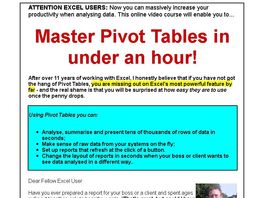 Go to: Introduction to Excel Pivot Tables - Video Training Course