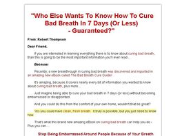 Go to: The Bad Breath Cure Guide
