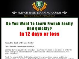 Go to: French Speed Learning Course.