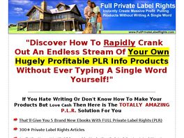 Go to: Brand New For Summer 2008 Plr Full Private Label Rights Ebooks.