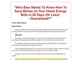 Go to: Save Home Energy Save Money