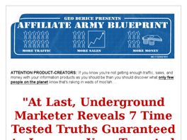 Go to: Affiliate Army Blueprint *62 % Commission For You
