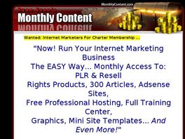 Go to: Monthly Content: High Conversions, 75% Recurring Commissions.