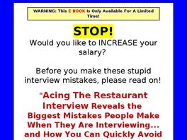 Go to: Acing The Restaurant Interview.