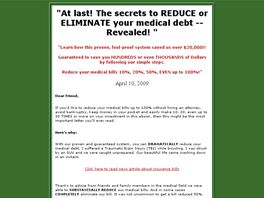 Go to: Secrets To Reduce Your Medical Debt!