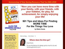 Go to: 501 Tips And Ideas For Finding More Time For The Things You Love