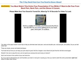 Go to: The 5 Day Back Pain Cure You Need To Know About! - 75% Commission