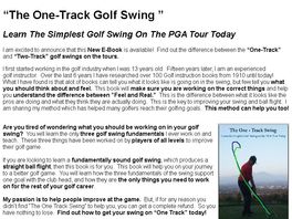 Go to: The One Track Golf Swing