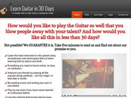 Go to: Learn Guitar In 30 Days - Amazing Guitar Lessons For You To Promote!