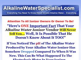 Go to: Dirty Secrets Of Alkaline Water Ionizers