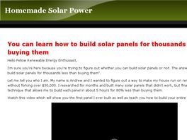 Go to: Homemade Solar Power.