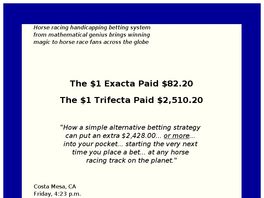 Go to: Horse Racing Handicapping.