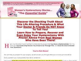 Go to: Women's Hysterectomy Stories - The Essential Guide