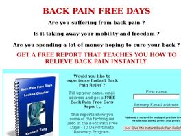 Go to: Back Pain Free Days - Ultimate 10 Day Recovery Blueprint