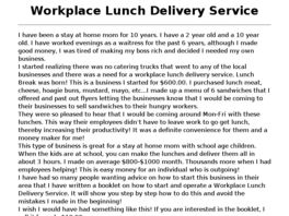 Go to: Workplace Lunch Delivery Service.