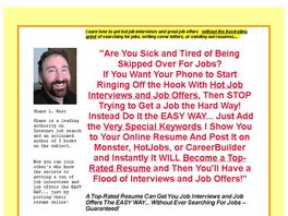 Go to: The Keyword Cure For a Failed Resume - 60% Commission