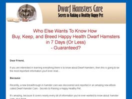 Go to: Dwarf Hamster Care Made Easy