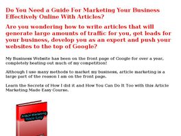 Go to: Article Marketing Is Easy.