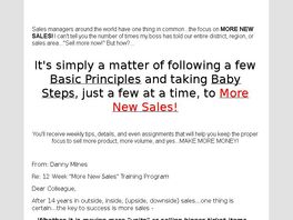 Go to: More New Sales 12 Week Training Program by Danny Milnes