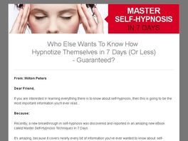 Go to: Master Self-hypnosis Techniques In 7 Days