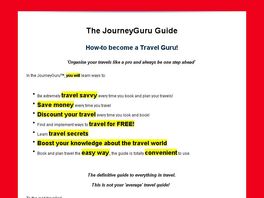 Go to: The JourneyGuru Guide How to be a Travel Guru