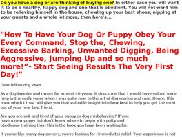Go to: Brand New Ebook - Essential Tips For Dog Owners.