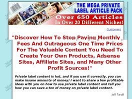 Go to: 650+ Easy To Sell Pre-Made Articles To Fill Your Website Or To Post.