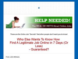 Go to: Help Needed! The Real Secrets About Online Jobs eBook.