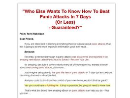 Go to: Panic Attacks Solved - A Simple, Effective Approach