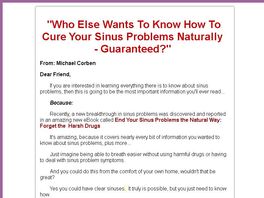 Go to: End Your Sinus Problems The Natural Way: Forget The Harsh Drugs