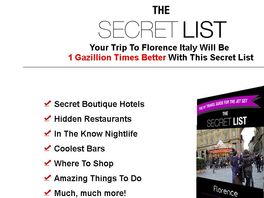 Go to: Florence, Italy Travel Guide Book Secret List