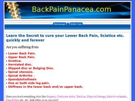 Go to: Cure for Lower Back Pain, Sciatica, Herniated disc, Slipped disc etc.
