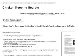 Go to: Chicken Keeping Secrets - Guide To Keeping Backyard Chickens