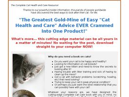 Go to: Complete Cat Care For Everybody!