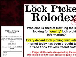 Go to: The Lock Pickers Secret Rolodex - Virtual Lock Pick Library!