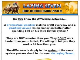 Go to: Laying Seven: Betfair System.