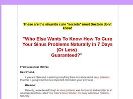 Go to: Sinus Problems Cured - 75% Commission.