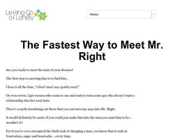 Go to: Finding Mr. Right - Women's Dating Product