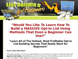 Go to: List Building For Beginners