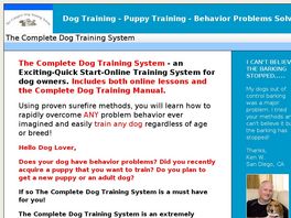 Go to: The Complete Dog Training System.
