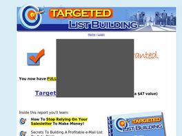 Go to: Targeted List Building - 70% Commission.