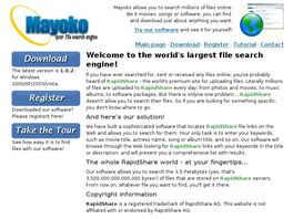 Go to: Mayoko - The Premier File Search Engine On The Net!