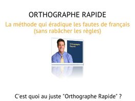 Go to: Orthographe Rapide