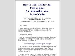 Go to: How To Write Articles People Want To Read.