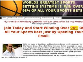 Go to: Worlds Greatest Sports Betting Systems!!!