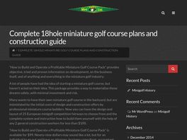 Go to: 18 Hole Miniature Golf Plans, Layouts And Construction Guide