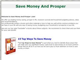 Go to: Save Money And Prosper