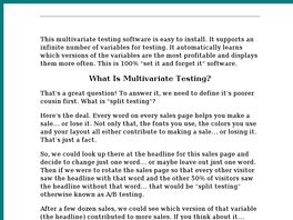 Go to: Mutivariate Testing Software.