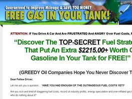 Go to: Capitalize On Rising Gas Costs! Free Gas In Your Tank